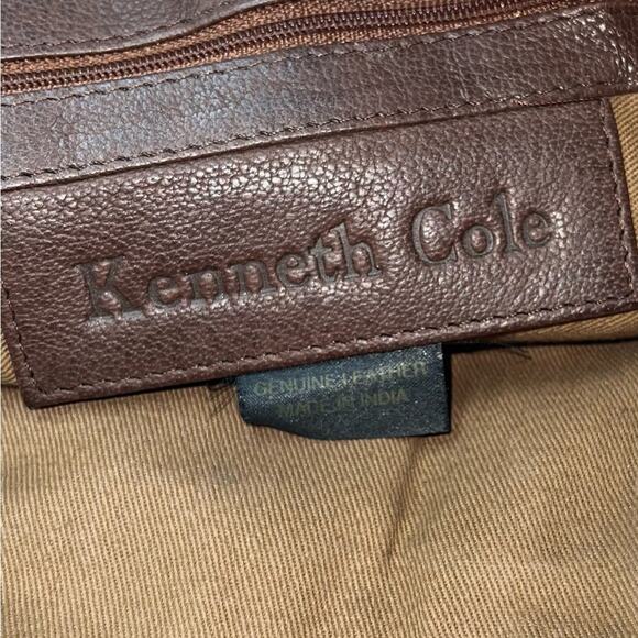 Kenneth Cole Boho Vintage 90s Y2K Boho Aged Leather Crossbody Flap Saddle Bag - Picture 15 of 16